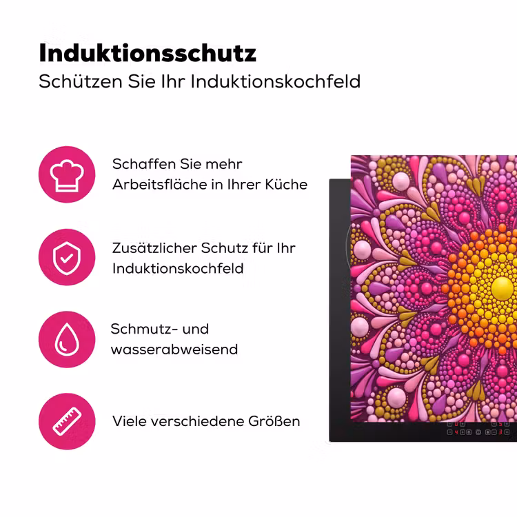 Patroon - Stippen - Abstract - Kleurrijk Inductie beschermer vinyl 3mm middel -zzzzzzz-lf-ups