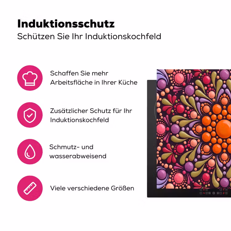 Patroon - Stippen - Abstract - Modern - Kleurrijk Inductie beschermer vinyl 3mm middel -zzzzzzz-lf-ups