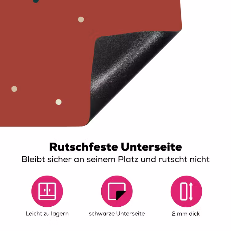 Patroon - Stippen - Rood Inductie beschermer vinyl 3mm klein 276 -zzzzzzz-lf-onderkant