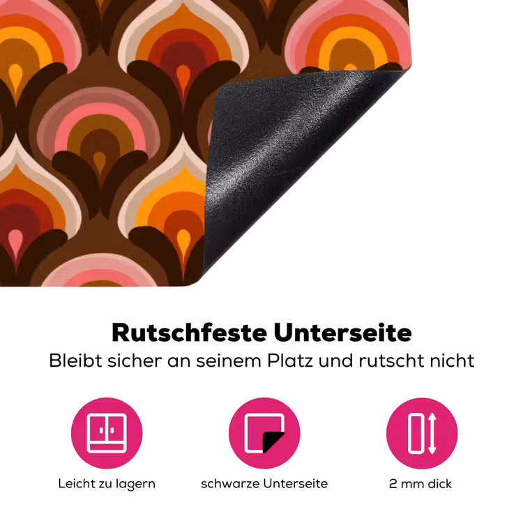 Patroon - Retro - Kleurrijk Inductie beschermer vinyl 3mm klein 276 -zzzzzzz-lf-onderkant