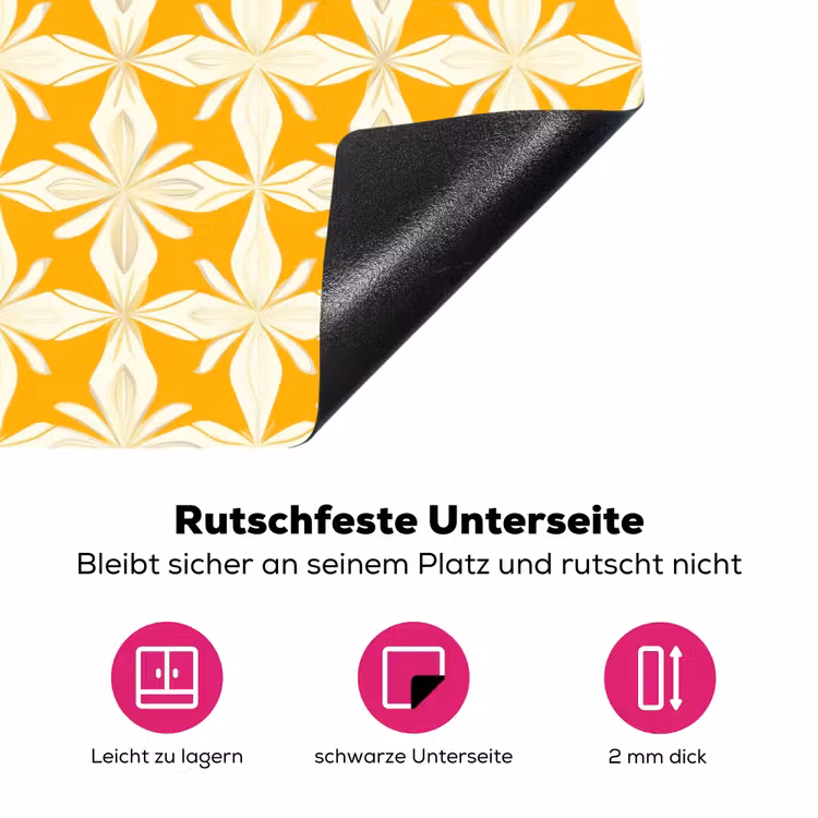 Patroon - Retro - Geel Inductie beschermer vinyl 3mm klein 276 -zzzzzzz-lf-onderkant