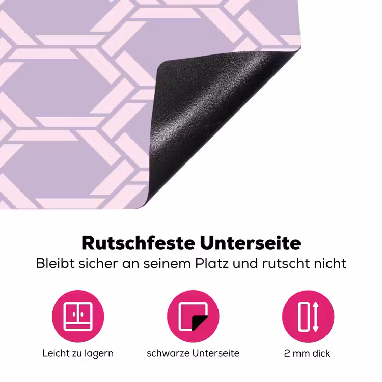 Patroon - Roze - Paars Inductie beschermer vinyl 3mm klein 276 -zzzzzzz-lf-onderkant