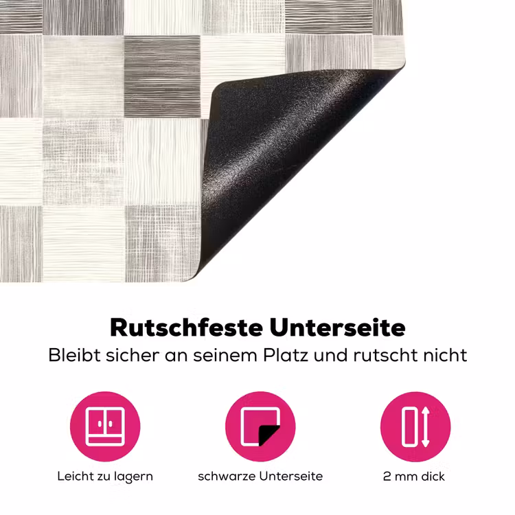 Patroon - Dambord - Houtnerf Inductie beschermer vinyl 3mm klein 276 -zzzzzzz-lf-onderkant