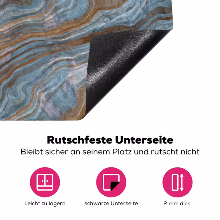 Patroon - Steen - Blauw Inductie beschermer vinyl 3mm klein 276 -zzzzzzz-lf-onderkant