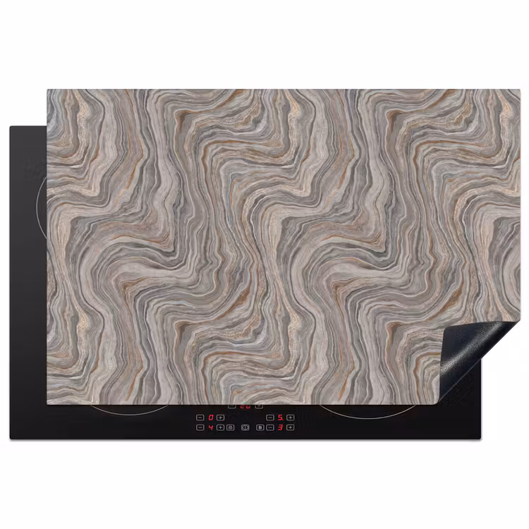 Patroon - Textuur - Grijs Inductie beschermer vinyl 3mm klein 276 -3d