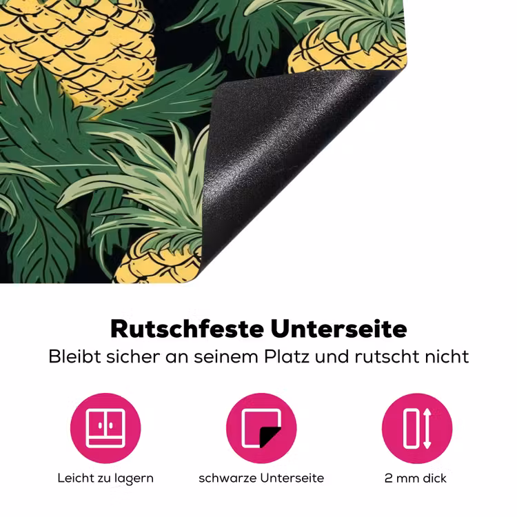 Patroon - Tropisch - Ananas - Illustratie Inductie beschermer vinyl 3mm klein 276 -zzzzzzz-lf-onderkant