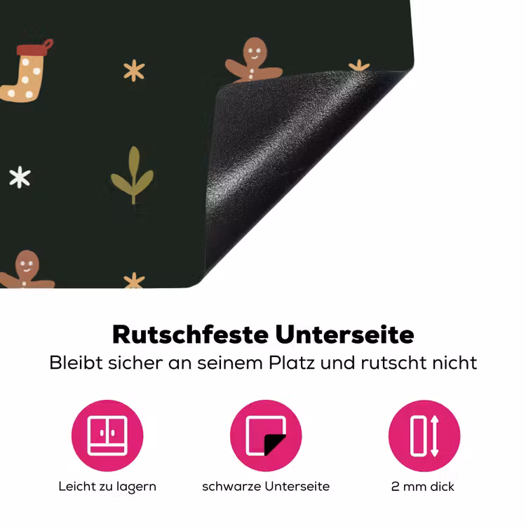 Patroon - Kerstsymbolen - Groen Inductie beschermer vinyl 3mm klein 276 -zzzzzzz-lf-onderkant