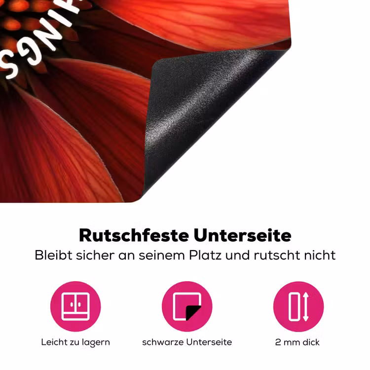 Close up - Bloem - Quote - Rood Inductie beschermer vinyl 3mm klein -zzzzzzz-lf-onderkant