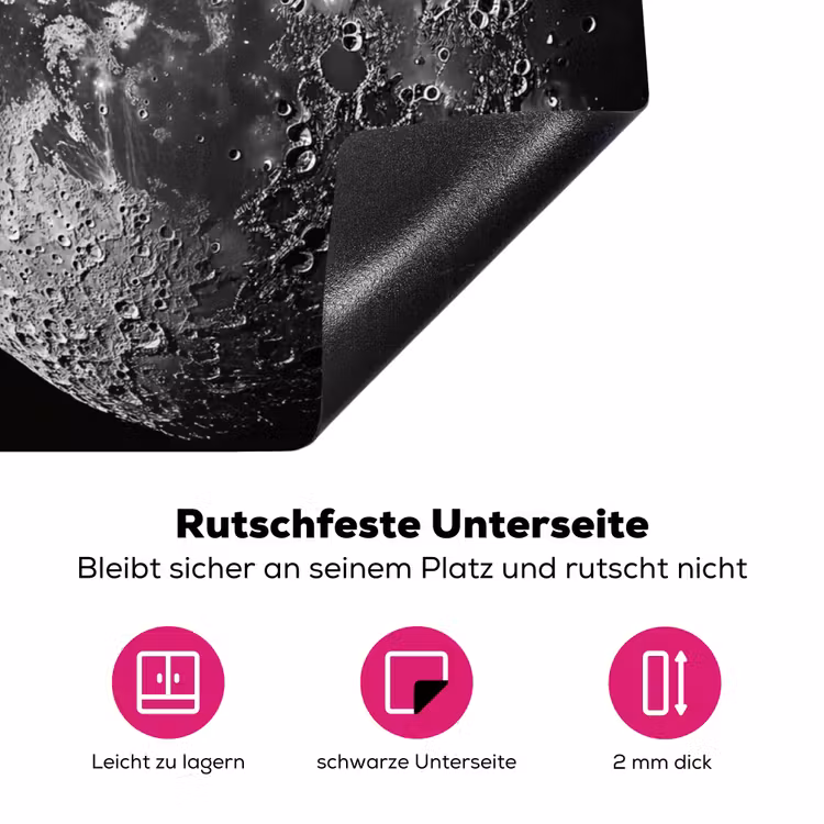 Close-up - Maan - Wit - Textuur Inductie beschermer vinyl 3mm klein -zzzzzzz-lf-onderkant