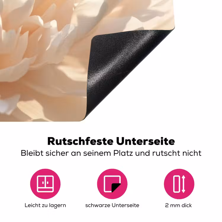 Close up - Pioenroos - Lichtroze Inductie beschermer vinyl 3mm klein -zzzzzzz-lf-onderkant