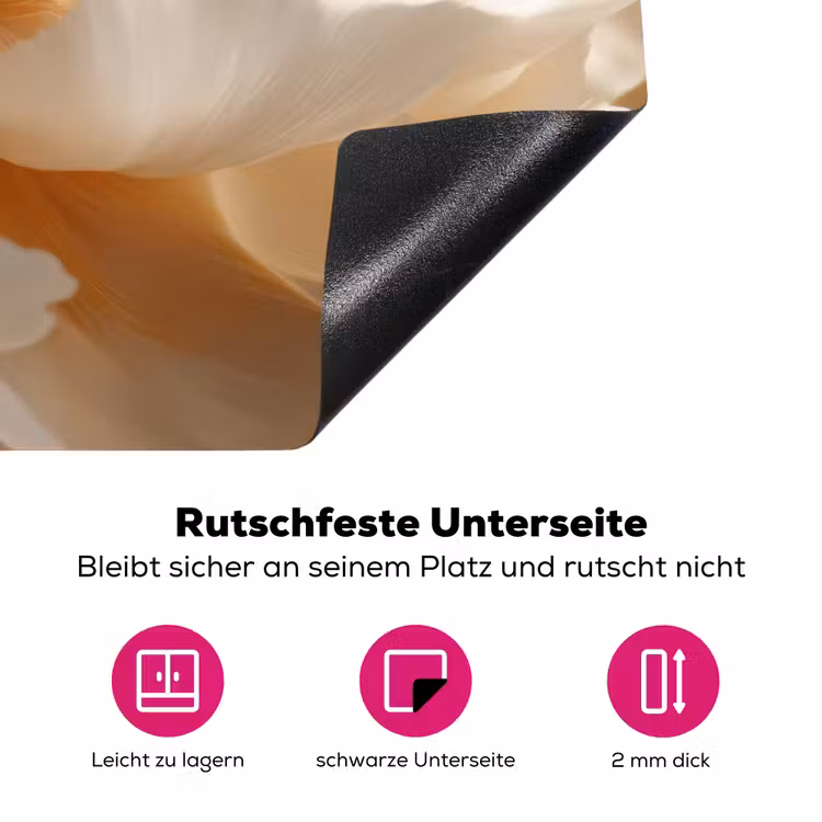 Close up - Pioenroos - Wit Inductie beschermer vinyl 3mm klein -zzzzzzz-lf-onderkant