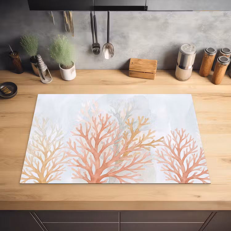 Natuur - Abstract - Aquarel - Organisch - Warm Inductie beschermer vinyl 3mm klein -sfeer5