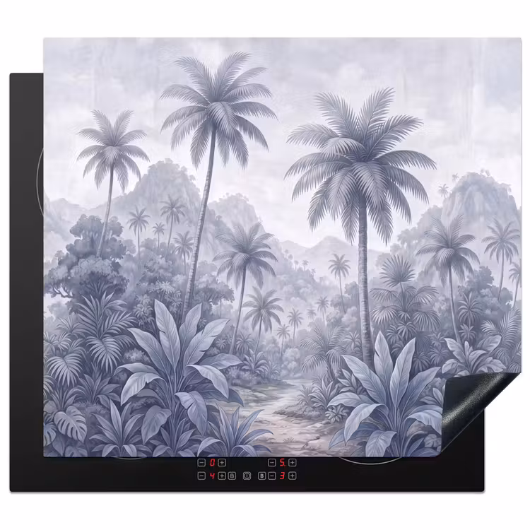 Natuur - Boom - Tropisch - Landschap - Blauw Inductie beschermer vinyl 3mm middel -3d