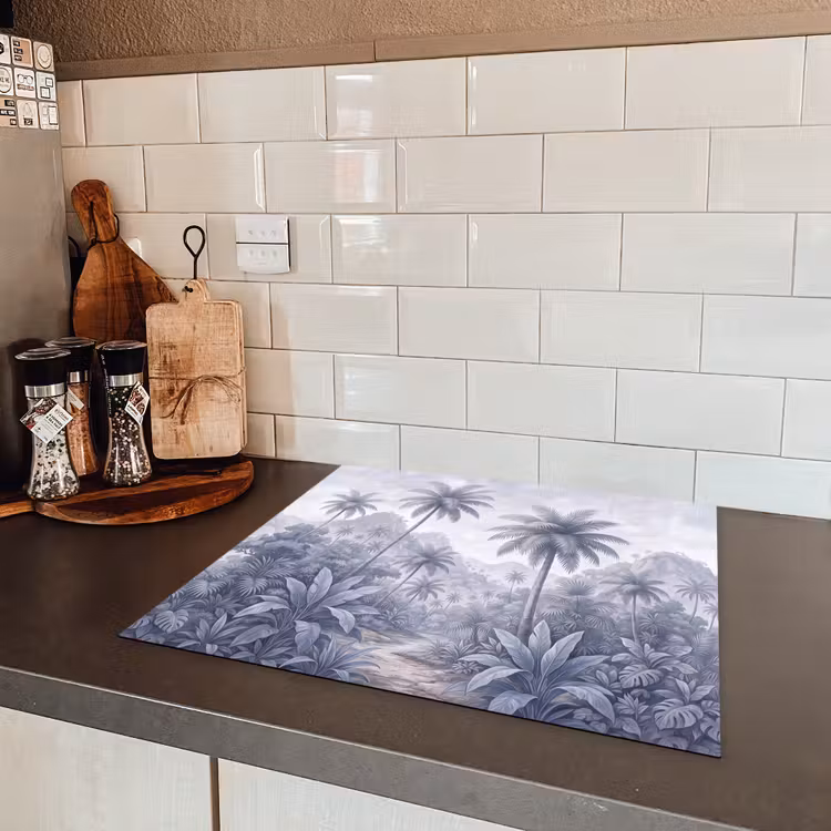 Natuur - Boom - Tropisch - Landschap - Blauw Inductie beschermer vinyl 3mm middel -sfeer3