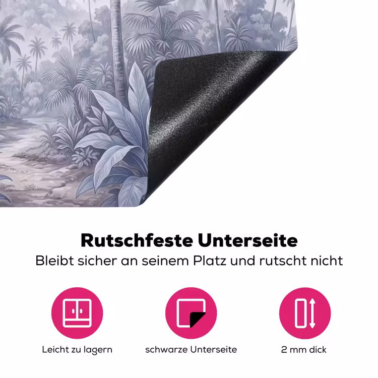 Natuur - Boom - Tropisch - Landschap - Blauw Inductie beschermer vinyl 3mm middel -zzzzzzz-lf-onderkant