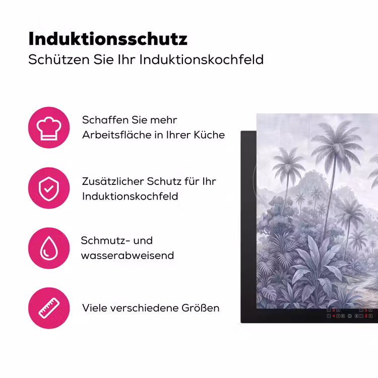 Natuur - Boom - Tropisch - Landschap - Blauw Inductie beschermer vinyl 3mm middel -zzzzzzz-lf-ups