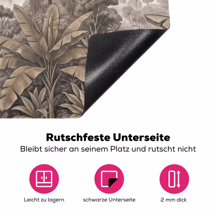 Natuur - Bergen - Rivier - Tropisch - Vintage Inductie beschermer vinyl 3mm klein -zzzzzzz-lf-onderkant