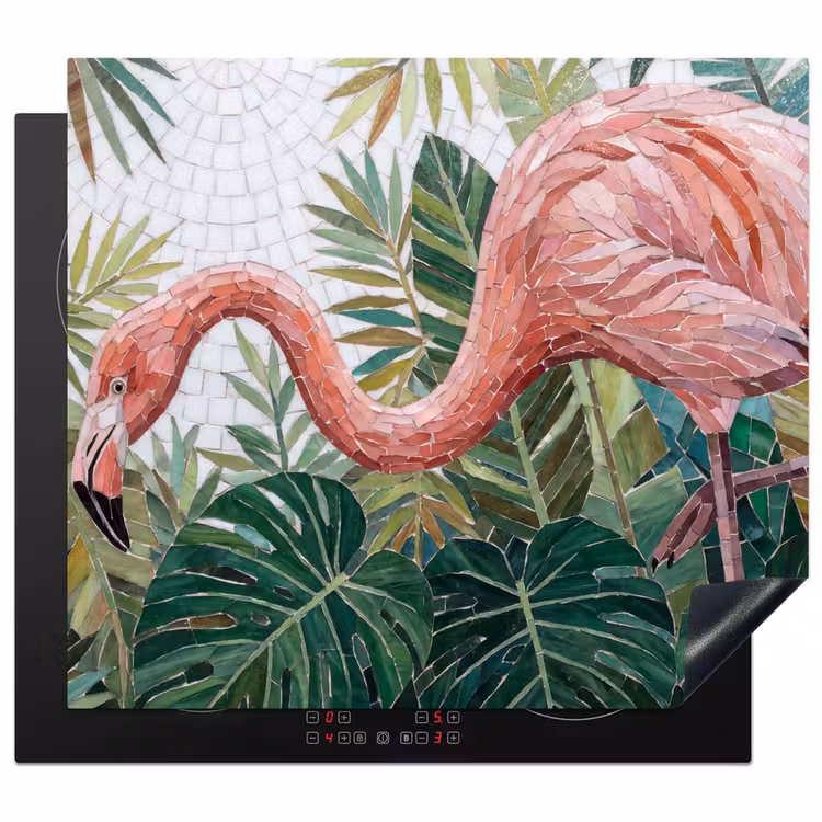 Natuur - Bladeren - Abstract - Groen - Vogel Inductie beschermer vinyl 3mm middel -3d