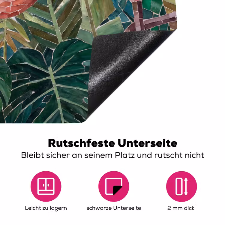 Natuur - Bladeren - Abstract - Groen - Vogel Inductie beschermer vinyl 3mm middel -zzzzzzz-lf-onderkant