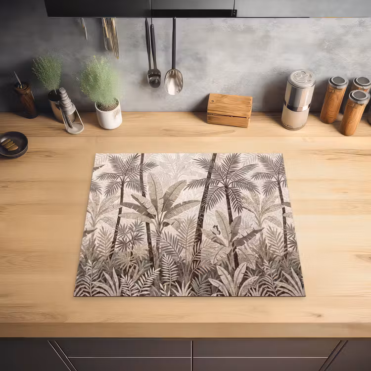 Natuur - Bladeren - Landschap - Mozaïek - Beige Inductie beschermer vinyl 3mm middel -sfeer5