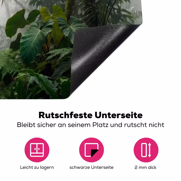 Natuur - Jungle - Mist - Tropisch - Groen Inductie beschermer vinyl 3mm klein -zzzzzzz-lf-onderkant