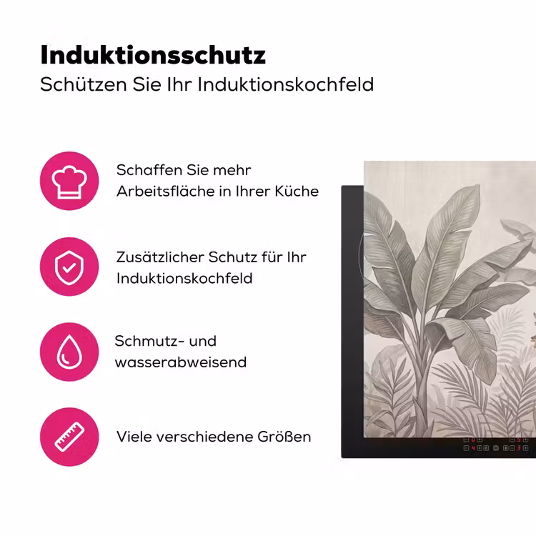Natuur - Jungle - Ringstaartmaki - Bruin Inductie beschermer vinyl 3mm klein -zzzzzzz-lf-ups