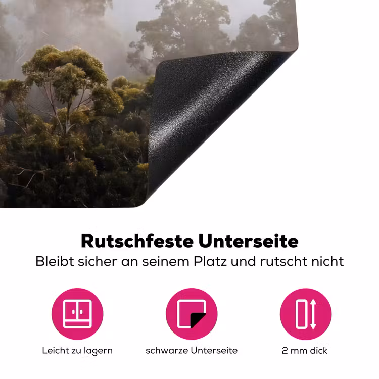 Natuur - Mist - Bos - Ochtend - Goud Inductie beschermer vinyl 3mm klein -zzzzzzz-lf-onderkant