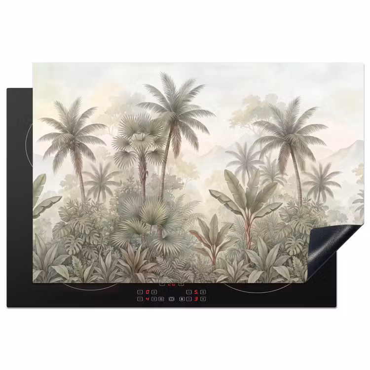 Natuur - Tropisch bos - Landschap - Aquarel - Groen Inductie beschermer vinyl 3mm klein -3d