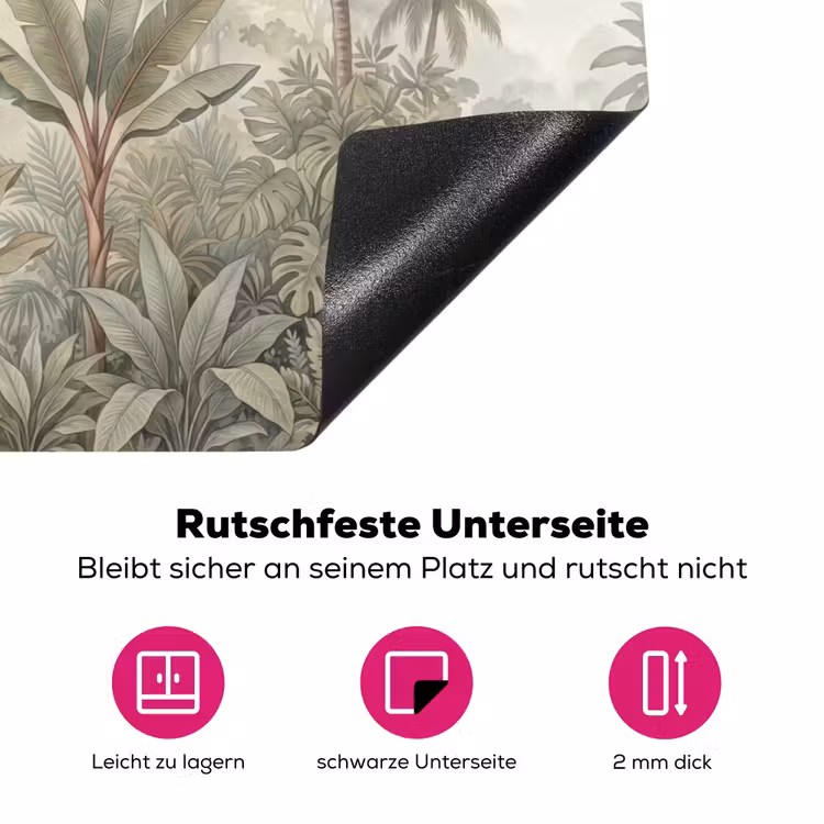 Natuur - Tropisch bos - Landschap - Aquarel - Groen Inductie beschermer vinyl 3mm klein -zzzzzzz-lf-onderkant