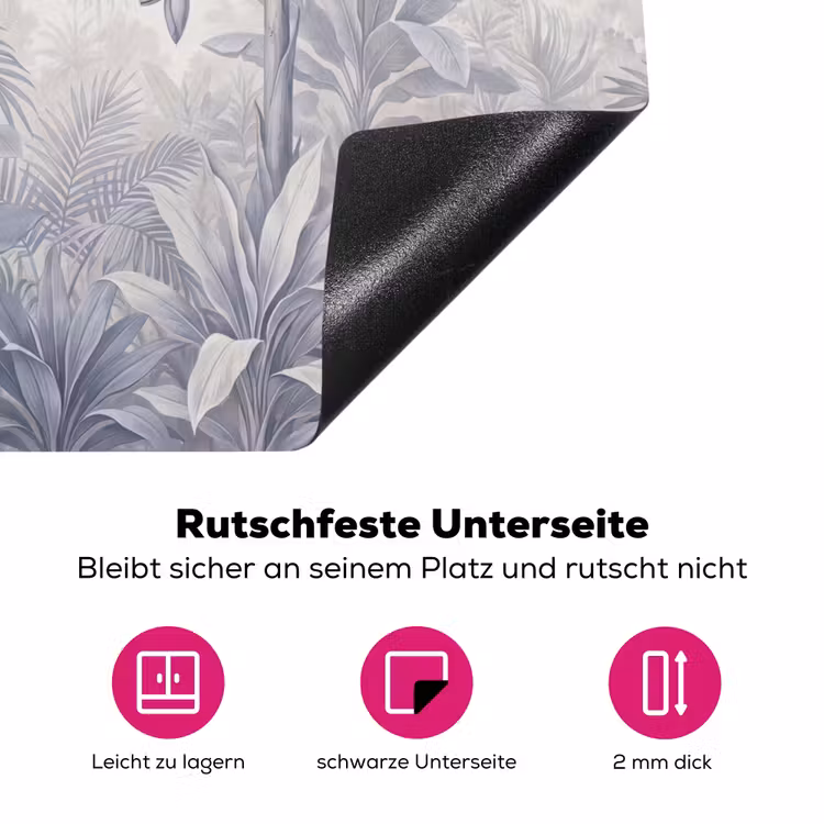 Natuur - Vogel - Jungle - Illustratie - Blauw Inductie beschermer vinyl 3mm middel -zzzzzzz-lf-onderkant