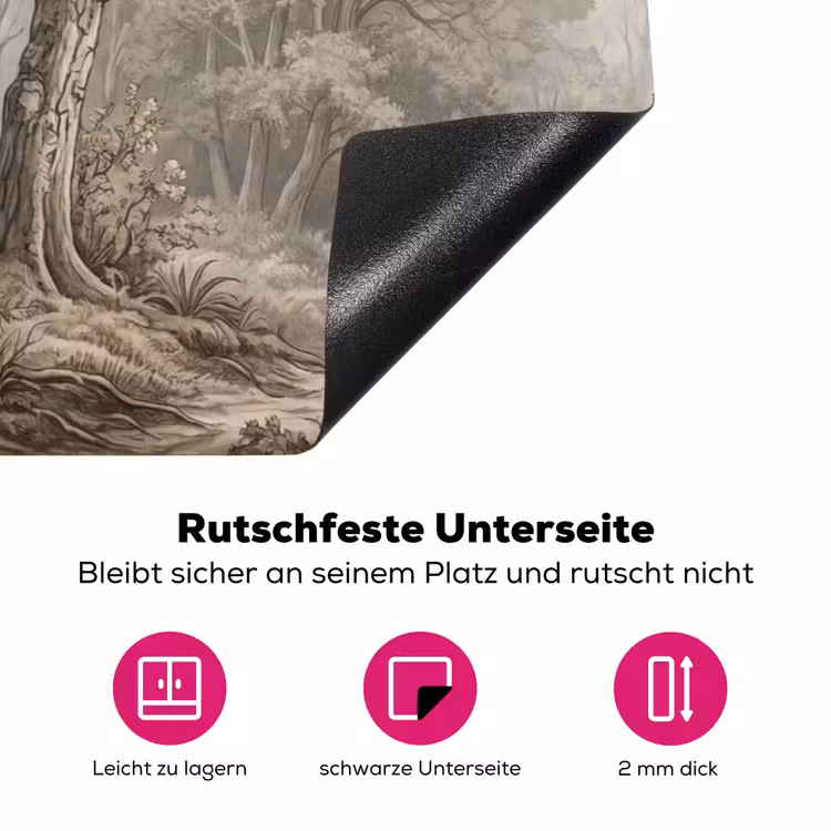 Natuur - Bos - Eik Inductie beschermer vinyl 3mm klein -zzzzzzz-lf-onderkant