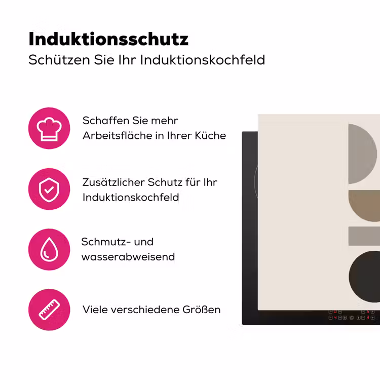 Natuurlijke tinten - Grafisch - Verticale compositie Inductie beschermer vinyl 3mm klein -zzzzzzz-lf-ups