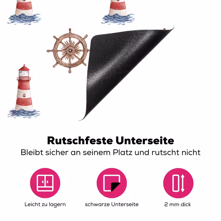 Nautisch - Klassiek - Rood Inductie beschermer vinyl 3mm klein 276 -zzzzzzz-lf-onderkant