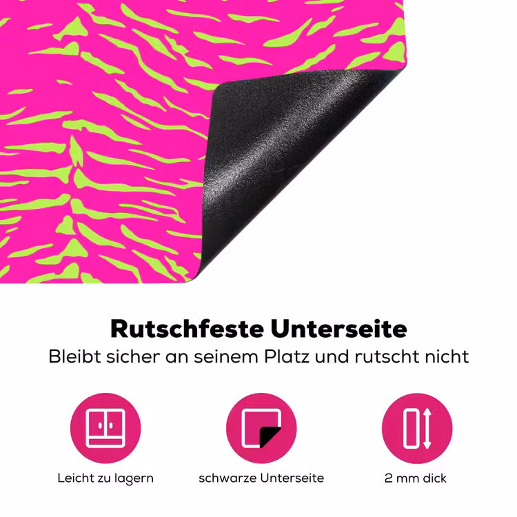 Neon - Groen - Roze - Tijger Inductie beschermer vinyl 3mm klein 276 -zzzzzzz-lf-onderkant