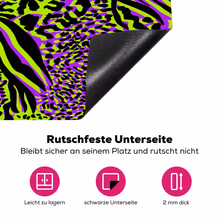 Neon - Paars - Dieren - Patroon Inductie beschermer vinyl 3mm klein 276 -zzzzzzz-lf-onderkant