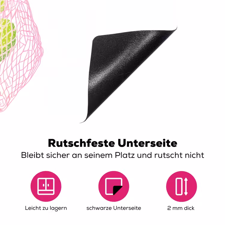 Netzakje - Roze - Illustratie - Limoenen Inductie beschermer vinyl 3mm klein -zzzzzzz-lf-onderkant