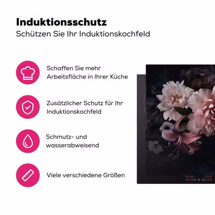 Nachtelijke Flora Symfonie Inductie beschermer vinyl 3mm klein -zzzzzzz-lf-ups