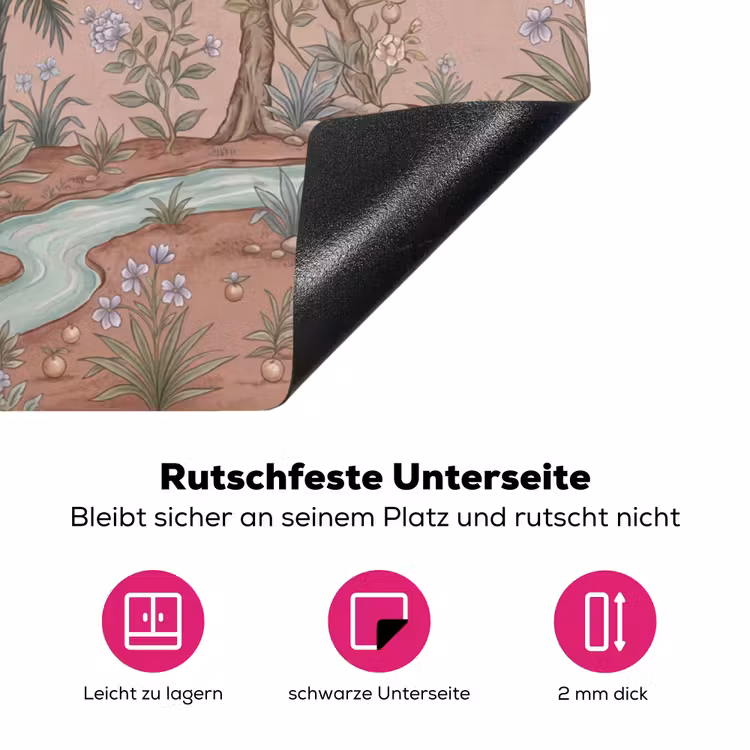 Nostalgisch - Reigers - Roze Inductie beschermer vinyl 3mm klein -zzzzzzz-lf-onderkant