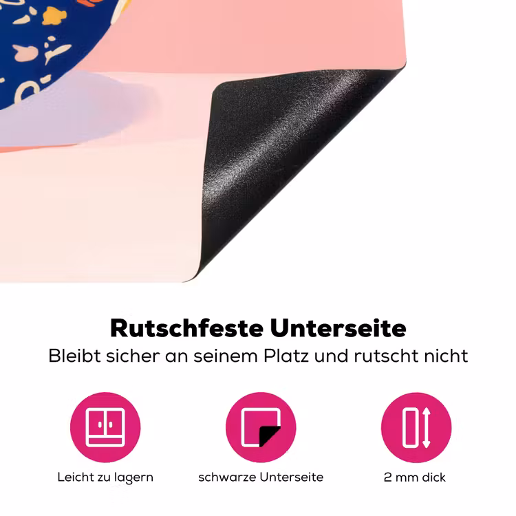 Noodles - Kom - Blauw - Illustratie Inductie beschermer vinyl 3mm klein -zzzzzzz-lf-onderkant