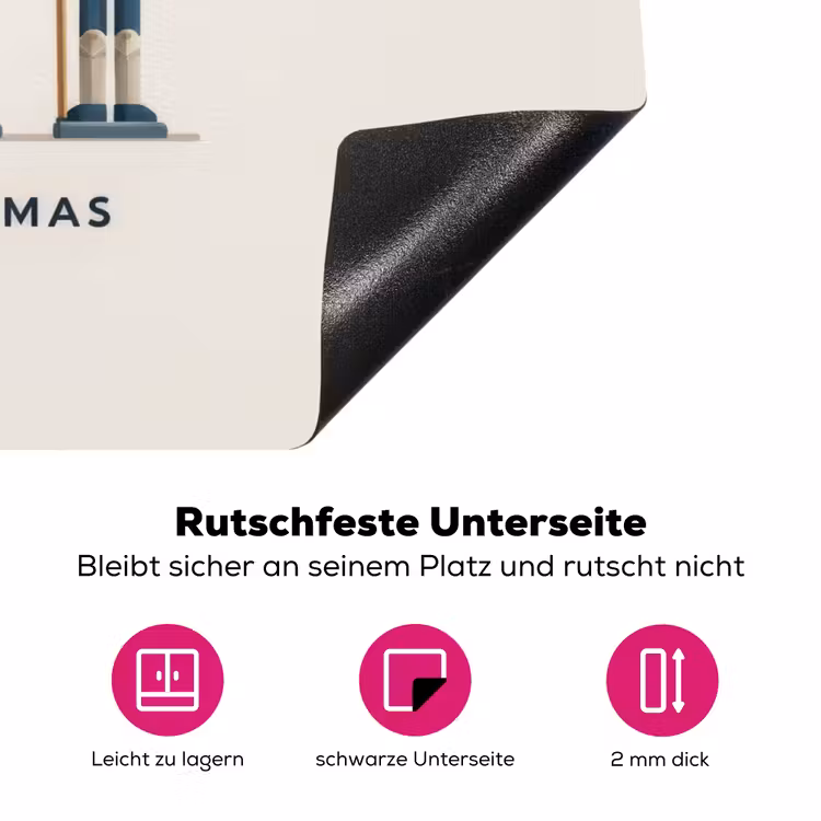 Notenkrakers - Minimalistisch - Kerst - Beige Inductie beschermer vinyl 3mm klein -zzzzzzz-lf-onderkant