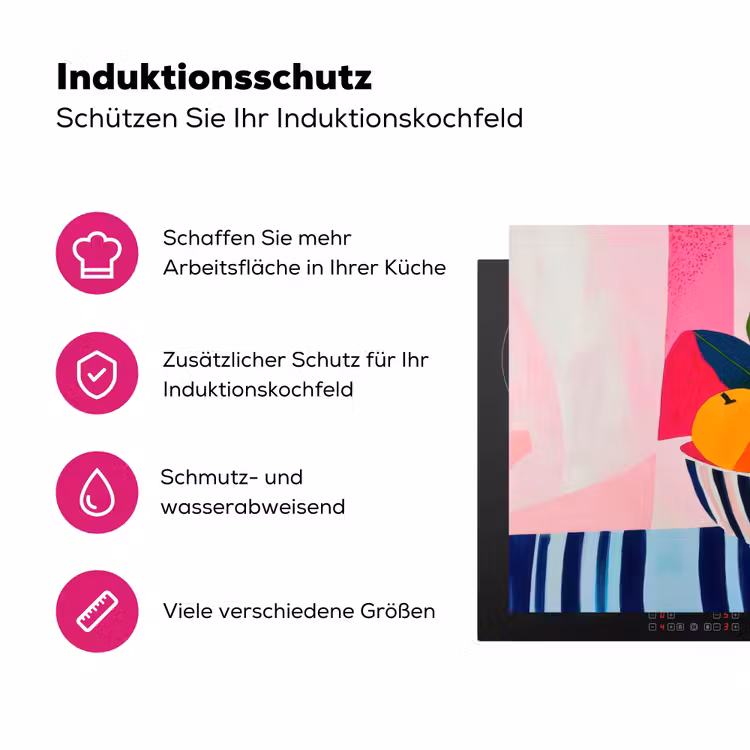 Fruit - Abstracte achtergrond - Roze Inductie beschermer vinyl 3mm klein -zzzzzzz-lf-ups