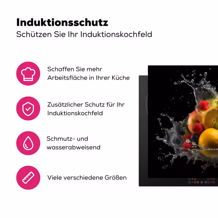 Fruit - Appel - Sinaasappel - Rode vruchten - Water Inductie beschermer vinyl 3mm klein -zzzzzzz-lf-ups