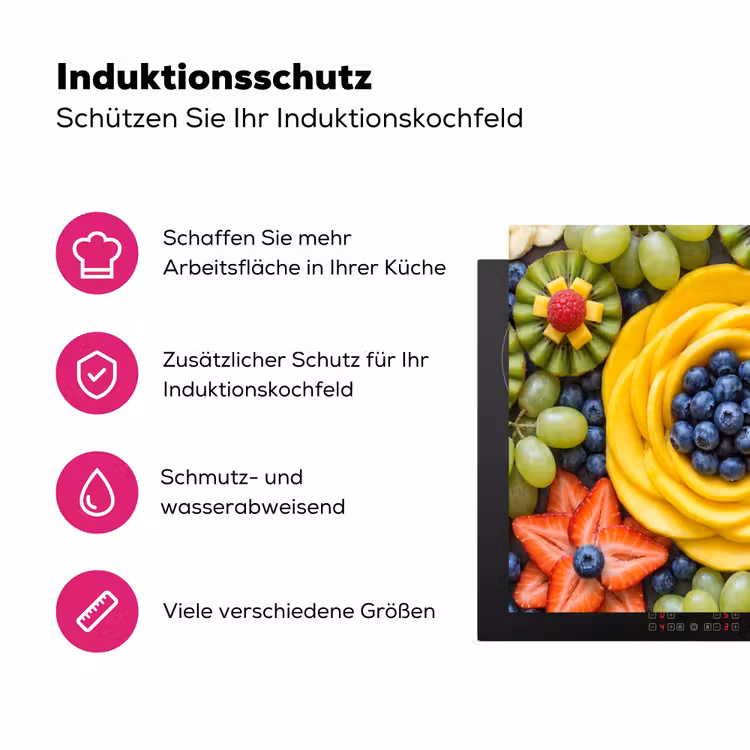 Fruit - Arrangement - Gezond - Kleurrijk - Eten Inductie beschermer vinyl 3mm middel -zzzzzzz-lf-ups