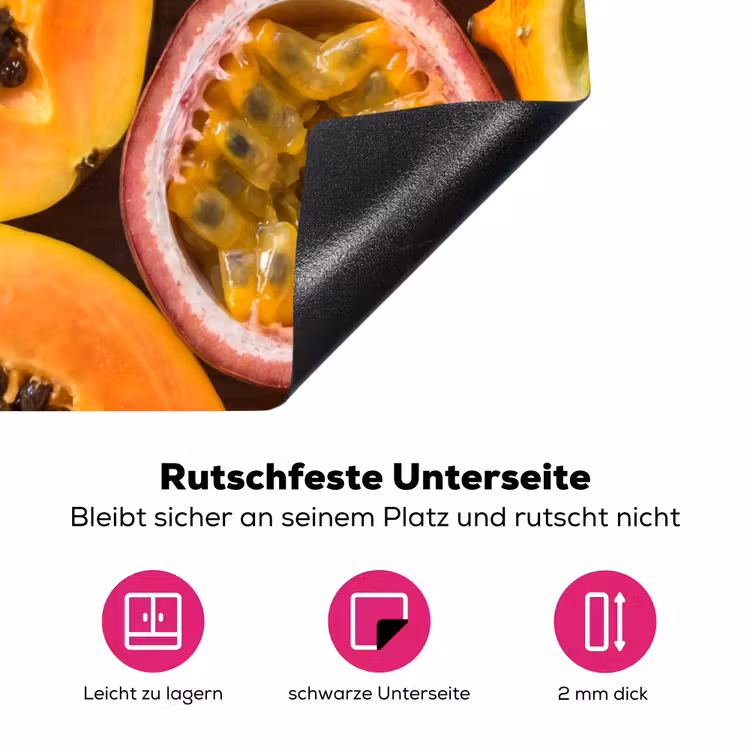 Fruit - Geopend - Tropisch - Eten - Kleurrijk Inductie beschermer vinyl 3mm middel -zzzzzzz-lf-onderkant