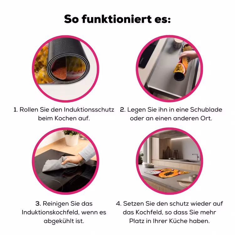 Fruit - Geopend - Tropisch - Eten - Kleurrijk Inductie beschermer vinyl 3mm middel -zzzzzzz-lf-werking