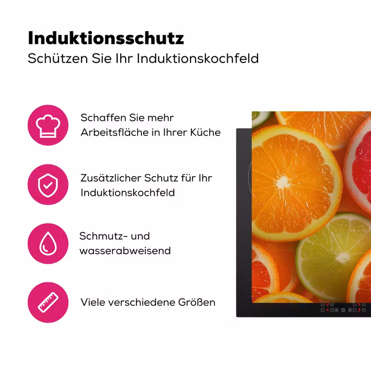 Fruit - Kleurrijk - Close up Inductie beschermer vinyl 3mm klein -zzzzzzz-lf-ups