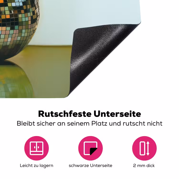Fruit - Disco - Art - Glitter Inductie beschermer vinyl 3mm klein -zzzzzzz-lf-onderkant
