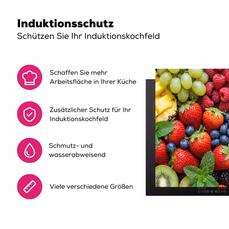 Fruit - Vers - Kleurrijk - Eten Inductie beschermer vinyl 3mm middel -zzzzzzz-lf-ups