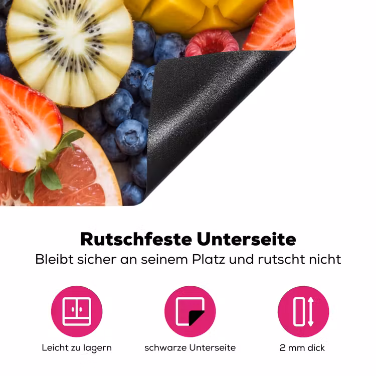 Fruit - Versneden - Kleurrijk - Eten - Gezond Inductie beschermer vinyl 3mm middel -zzzzzzz-lf-onderkant
