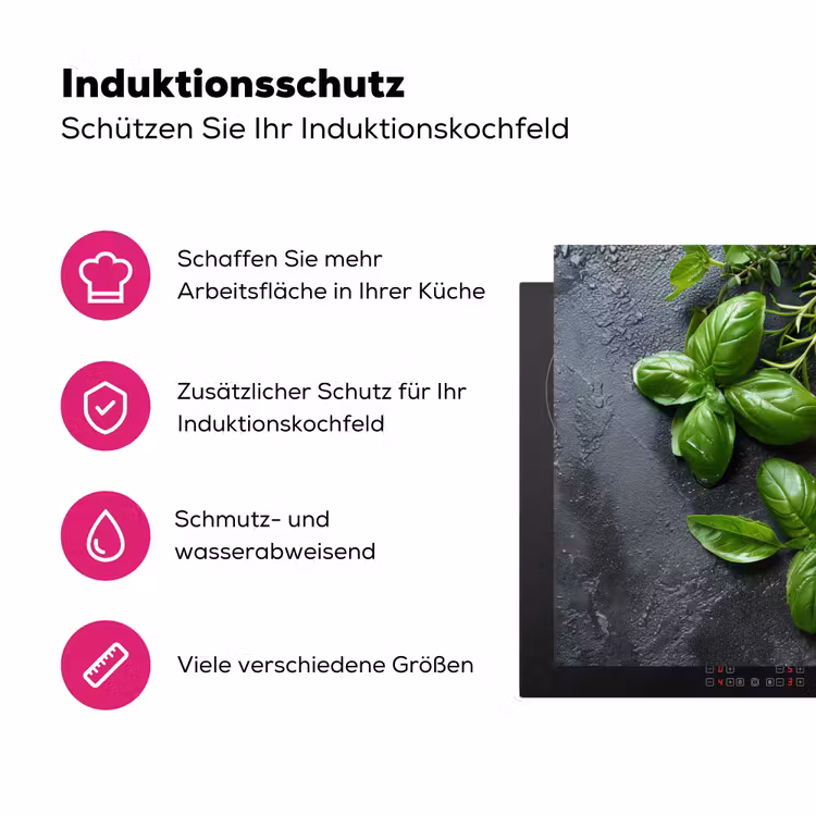 Fruit - Grijs - Beton - Sinaasappel - Planten Inductie beschermer vinyl 3mm middel -zzzzzzz-lf-ups
